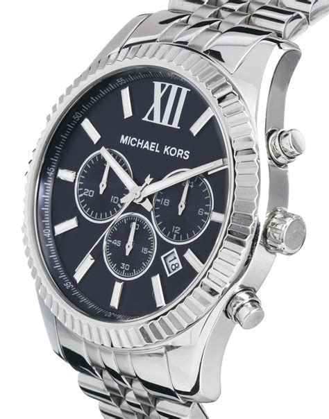 michael kors men's lexington silver tone watch mk8280|michael kors lexington mk8280.